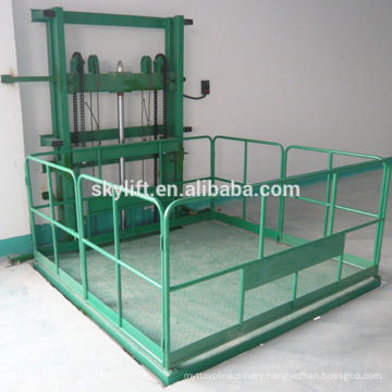 3000kg-3t Load 3m-15m Height Wall Mounted Guide Rail Lift Platform Cargo Lift